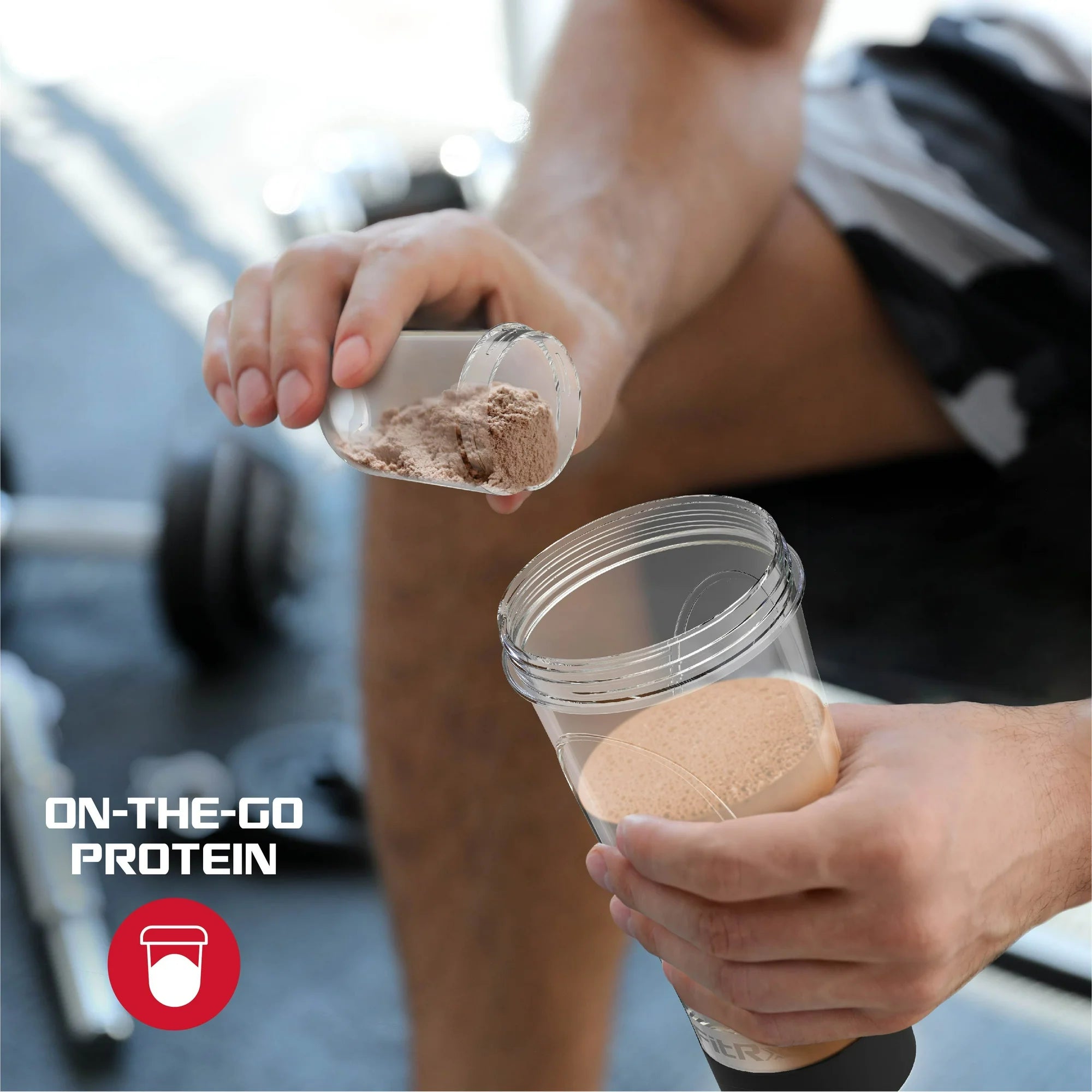 FitRx Sport Mixer Electric Shaker Bottle – Rechargeable Portable Protein Shaker, 24oz – Black