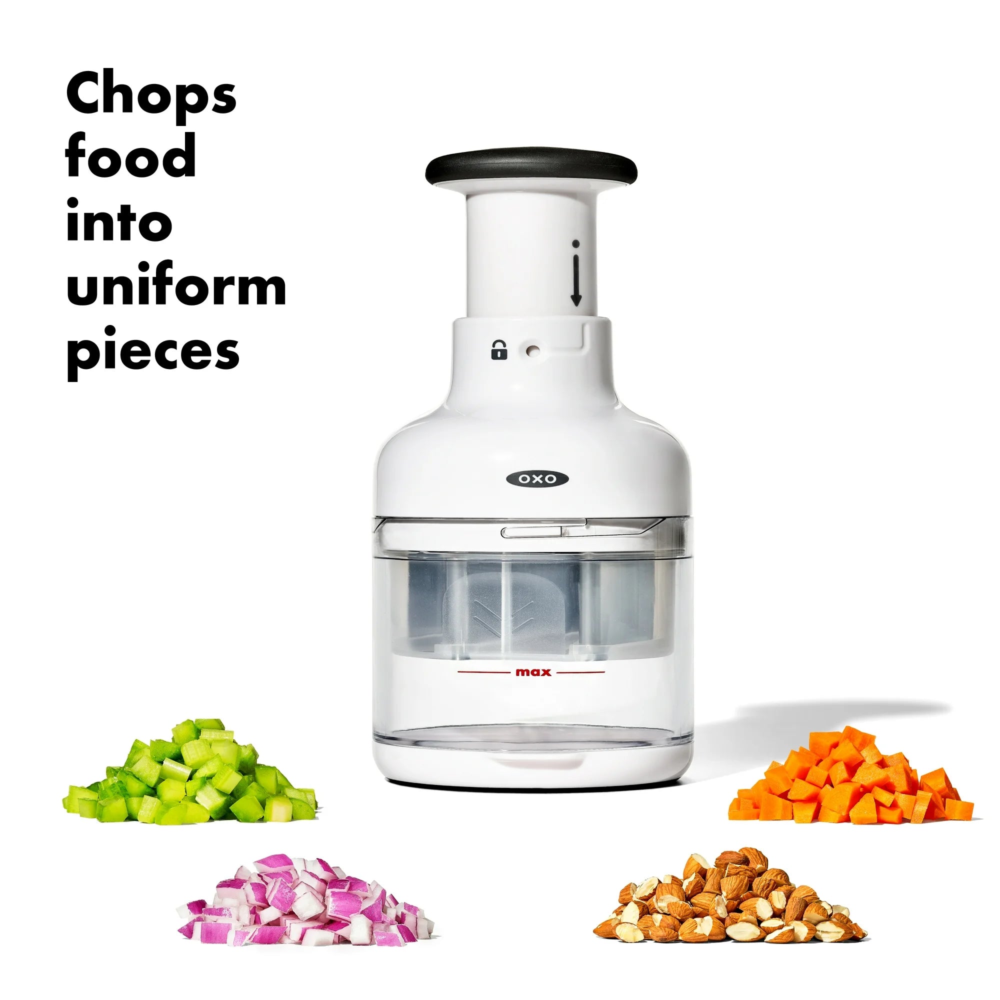 OXO SoftWorks Food Chopper – Compact Manual Chopper for Veggies, Nuts & Herbs