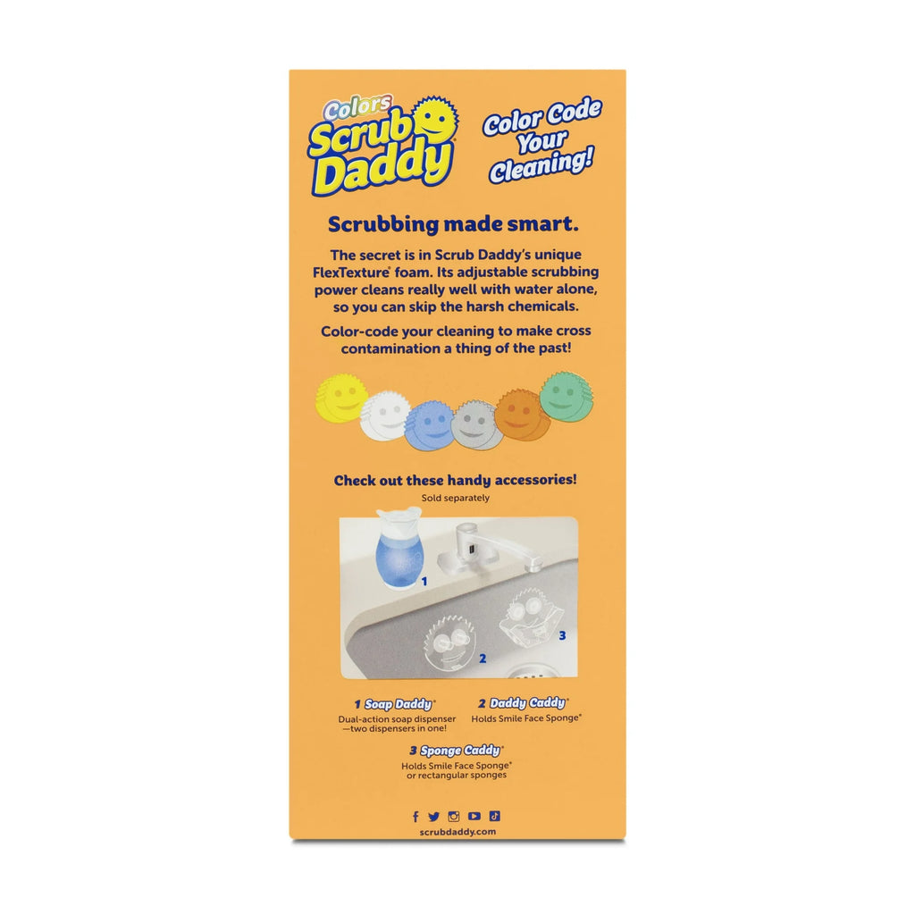 Scrub Daddy Colors 4-Count Non-Scratch Multipurpose Sponges – FlexTexture® Kitchen & Home Cleaners