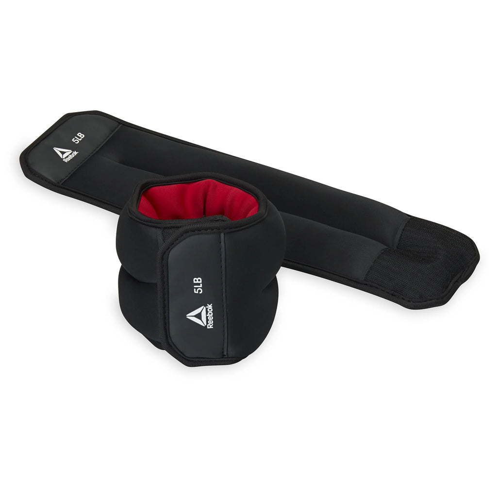 Reebok 10 lb Wrist & Ankle Weights – Adjustable Neoprene Fitness Weights (2×5 lb Set) for Strength, Cardio & Training