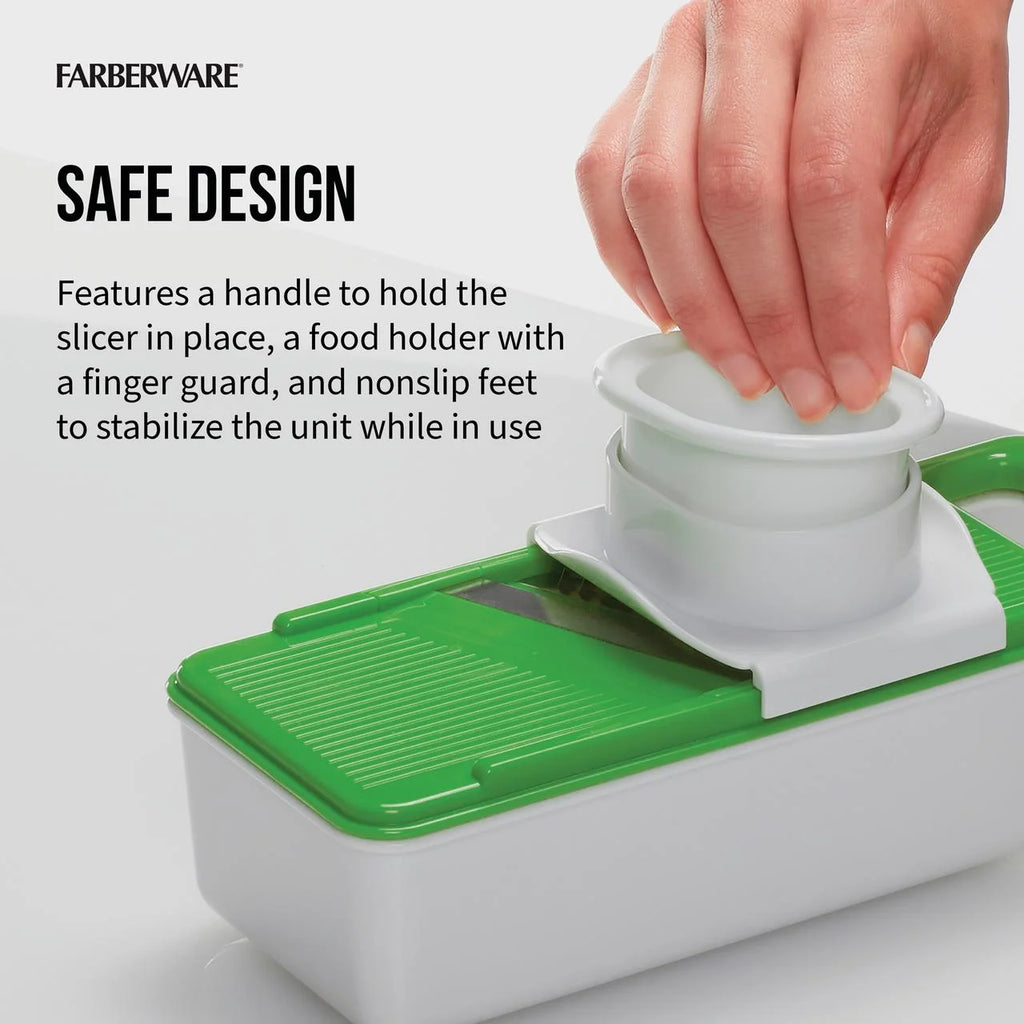 Farberware Pro Compact Mandoline Slicer – Adjustable Blade Slices with Storage Case & Color-Coded Blades