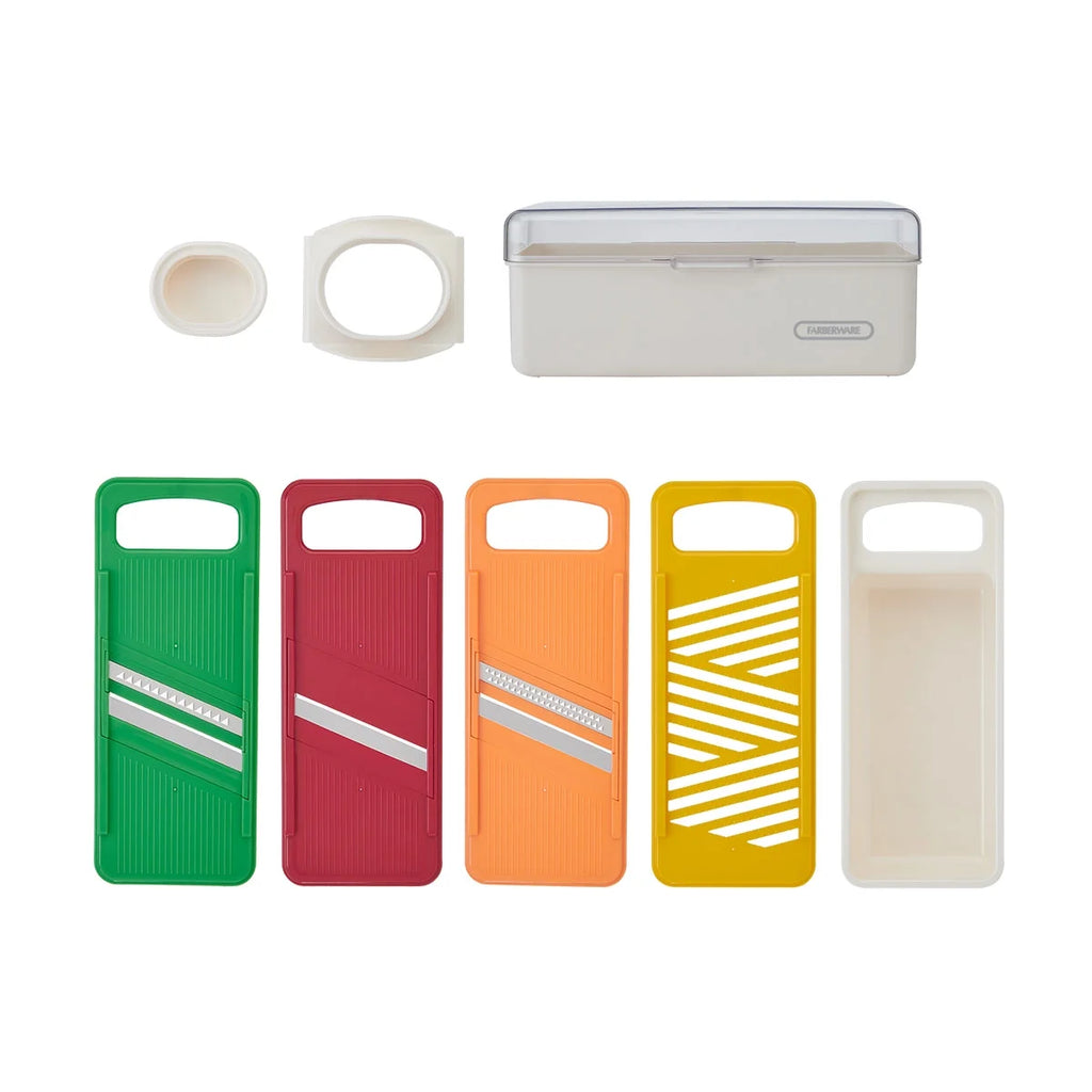 Farberware Pro Compact Mandoline Slicer – Adjustable Blade Slices with Storage Case & Color-Coded Blades