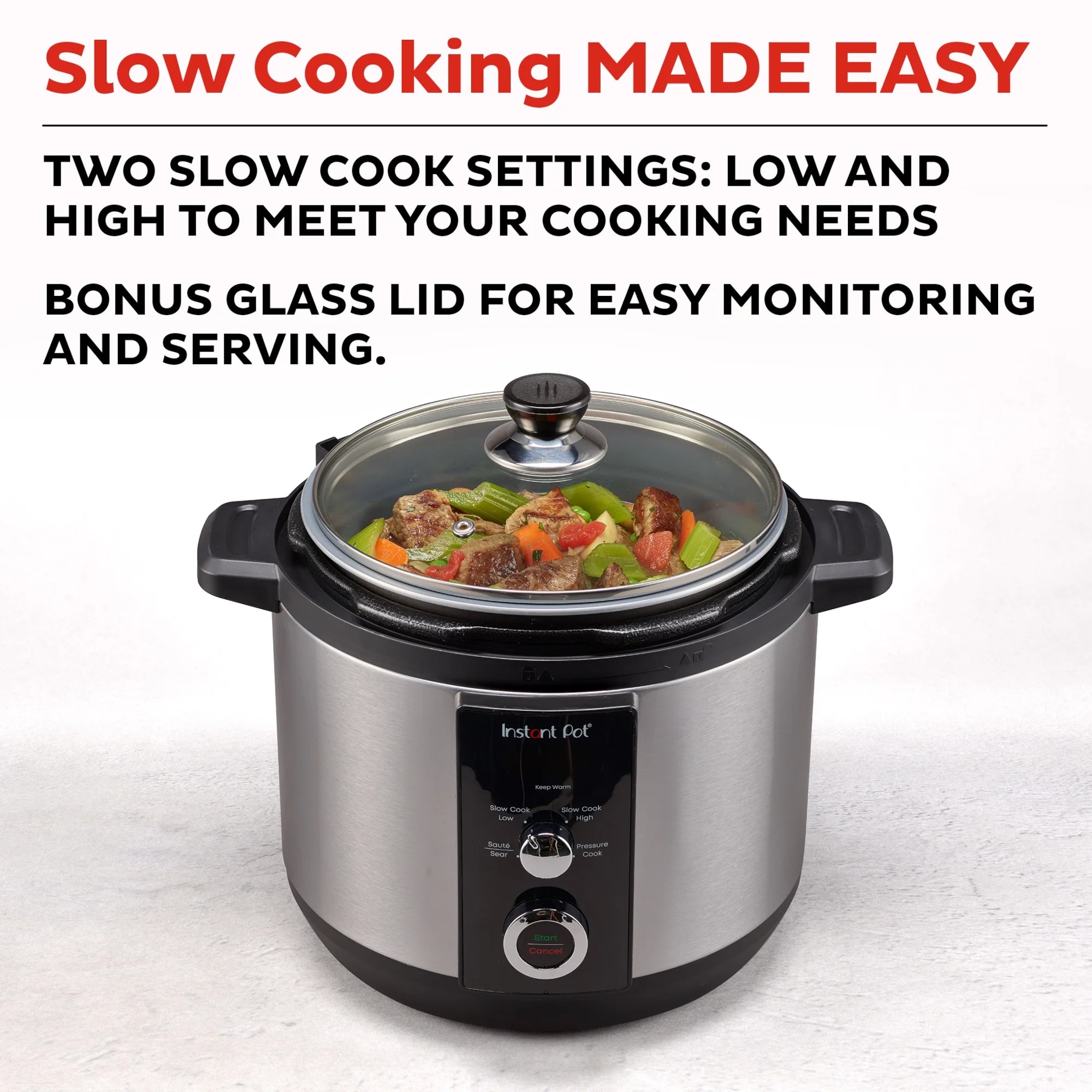 Instant Pot 6-Quart Easy 3-in-1 Slow Cooker, Pressure Cooker & Sauté Pot
