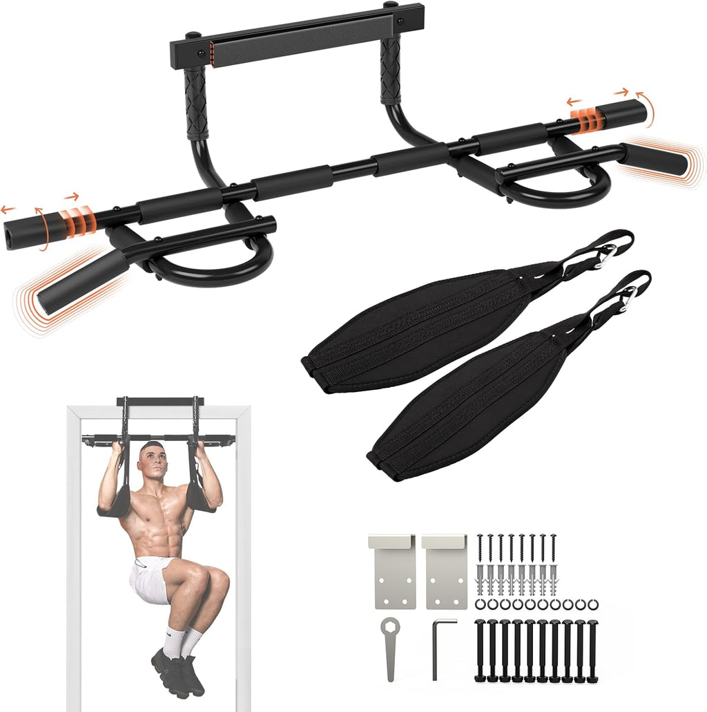 Yes4All Heavy Duty Doorway Pull-Up Bar – Multi-Grip Portable Home Gym Bar (Up to 300 lb)