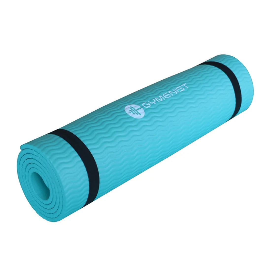 GYMENIST Thick Exercise Yoga Floor Mat – NBR 24" × 71" Workout & Yoga Mat with Carry Strap
