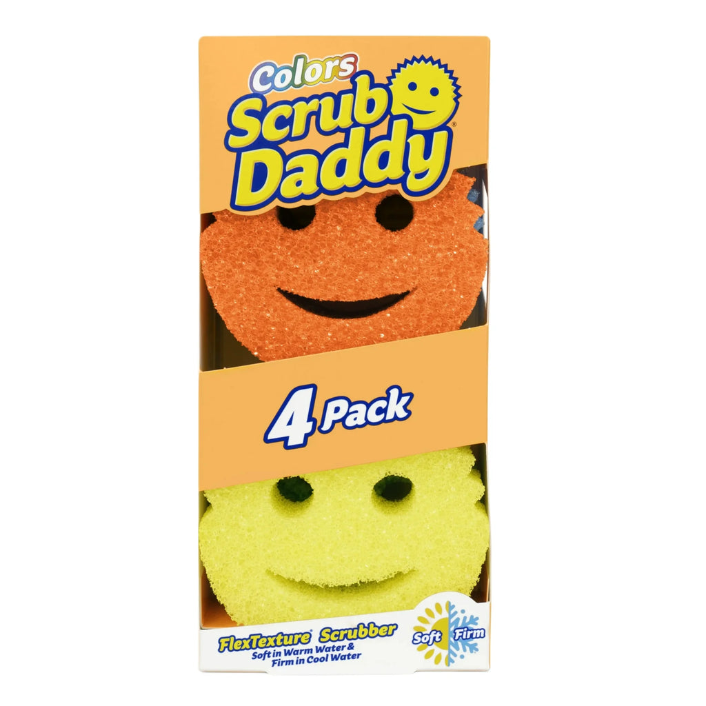 Scrub Daddy Colors 4-Count Non-Scratch Multipurpose Sponges – FlexTexture® Kitchen & Home Cleaners