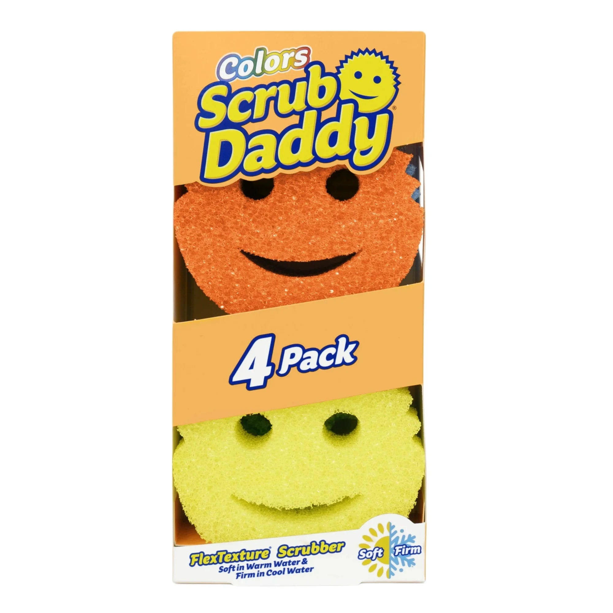 Scrub Daddy Colors 4-Count Non-Scratch Multipurpose Sponges – FlexTexture® Kitchen & Home Cleaners