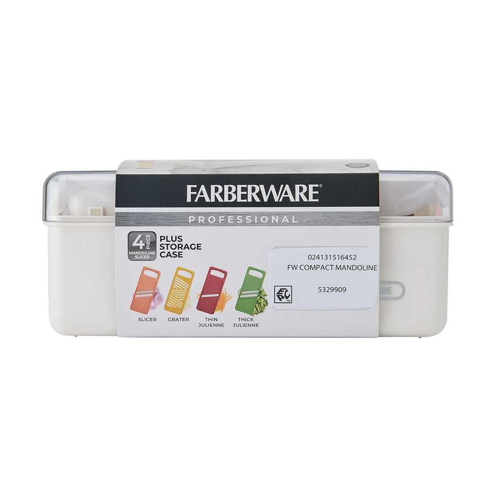 Farberware Pro Compact Mandoline Slicer – Adjustable Blade Slices with Storage Case & Color-Coded Blades