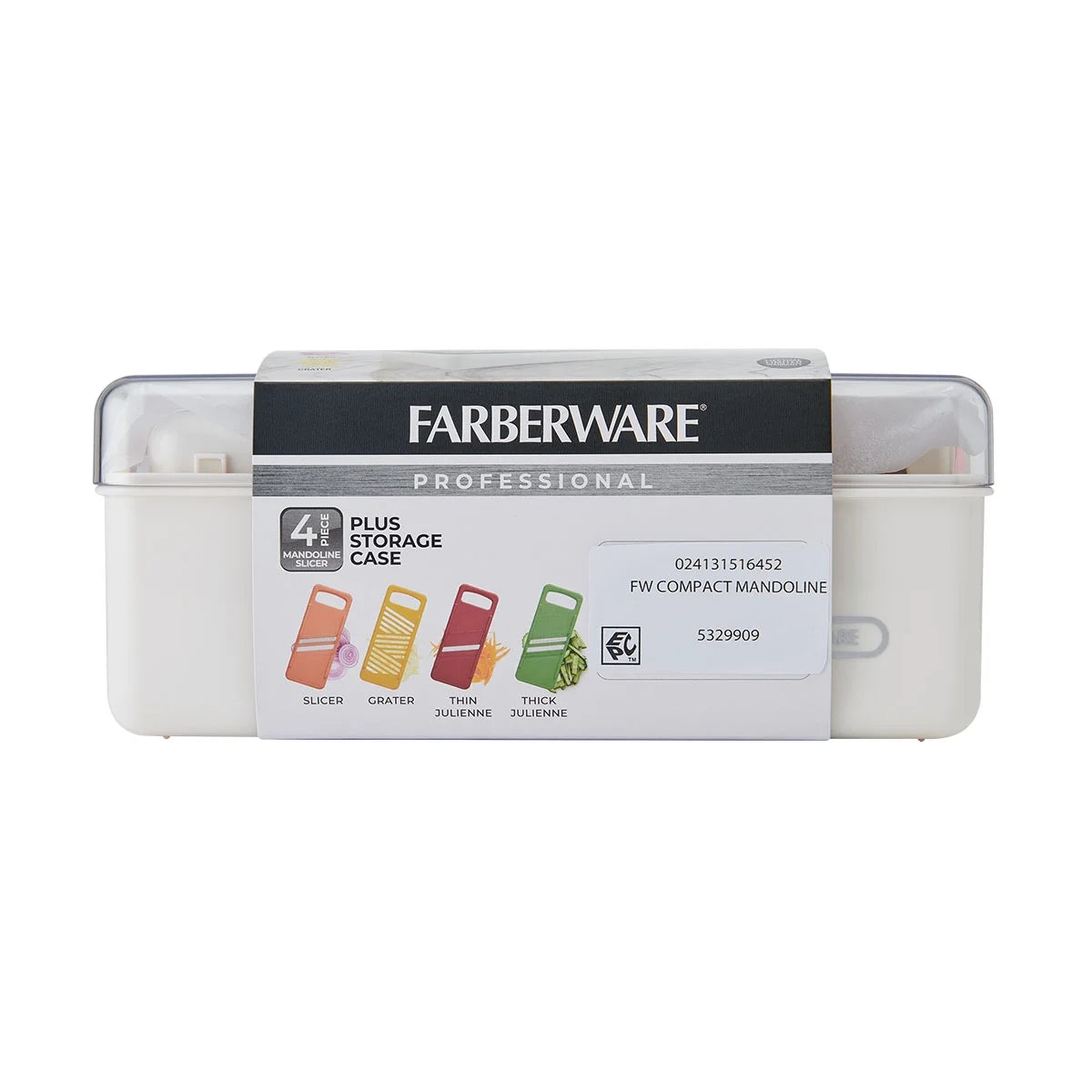 Farberware Pro Compact Mandoline Slicer – Adjustable Blade Slices with Storage Case & Color-Coded Blades