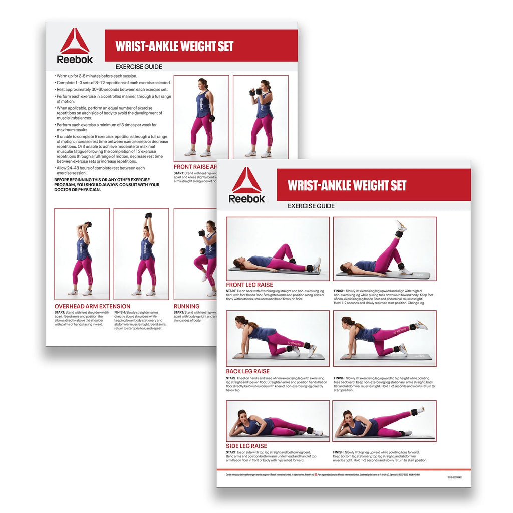 Reebok 10 lb Wrist & Ankle Weights – Adjustable Neoprene Fitness Weights (2×5 lb Set) for Strength, Cardio & Training