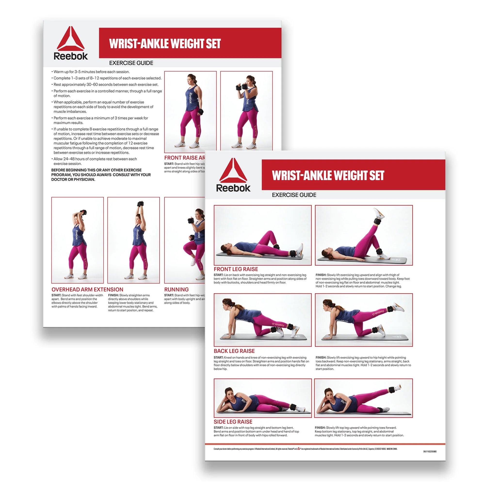 Reebok 10 lb Wrist & Ankle Weights – Adjustable Neoprene Fitness Weights (2×5 lb Set) for Strength, Cardio & Training